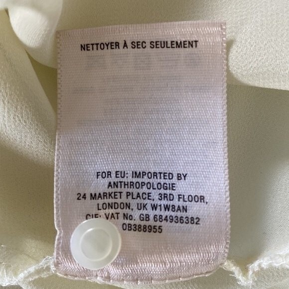 Anthropologie HD In Paris Floras Flutter Short Sleeve Top Floral Lace Key Hole - Picture 13 of 14